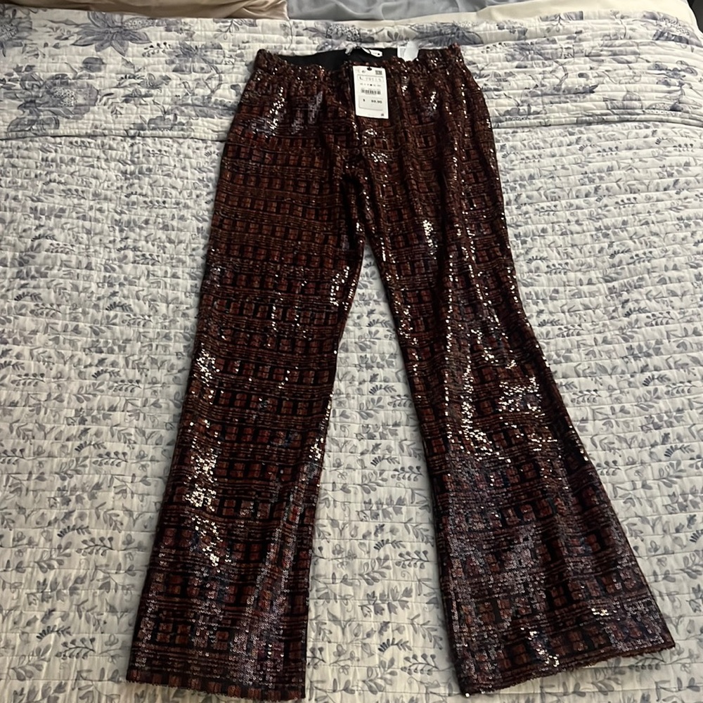 Sequin patterned pants